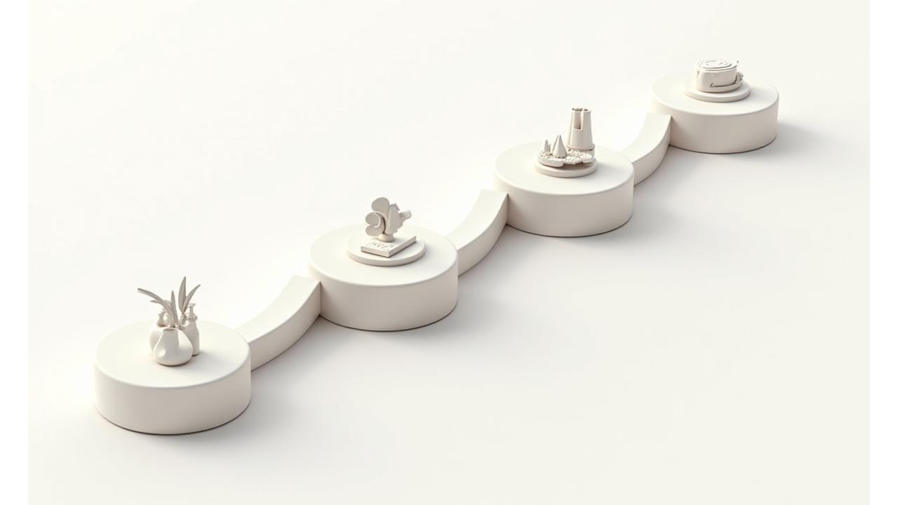 ボタニカ工房のワークショップでの学習フローを示す図表。実践的な学びのステップが視覚的に表現されている